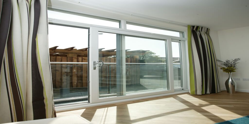 White uPVC sliding patio door